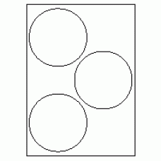 565 - Label Size 112mm dia - 3 labels per sheet